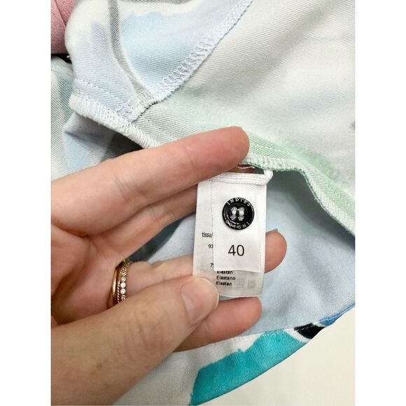 Indies Topaze Printed Short Sleeve Button Front Tie Waist Shirtdress Dress 40 6 - Picture 6 of 7